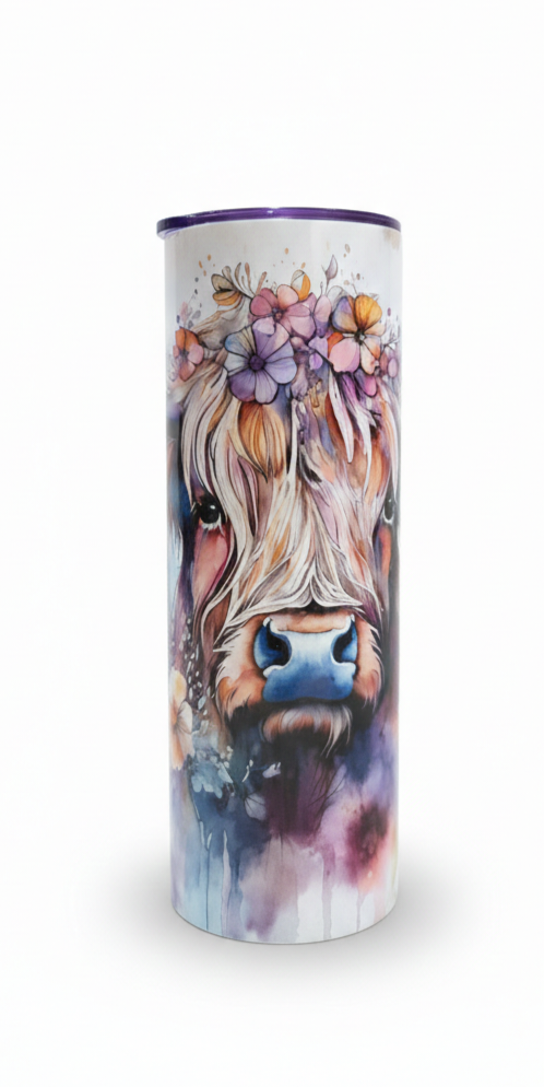 20oz Skinny Tumblers Highland Cow