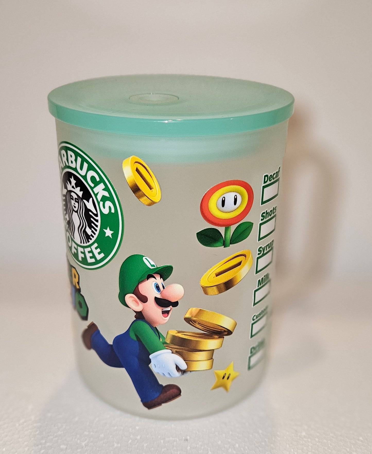 XiAn Super Mario Bros. Custom Glass Mug Tumblers